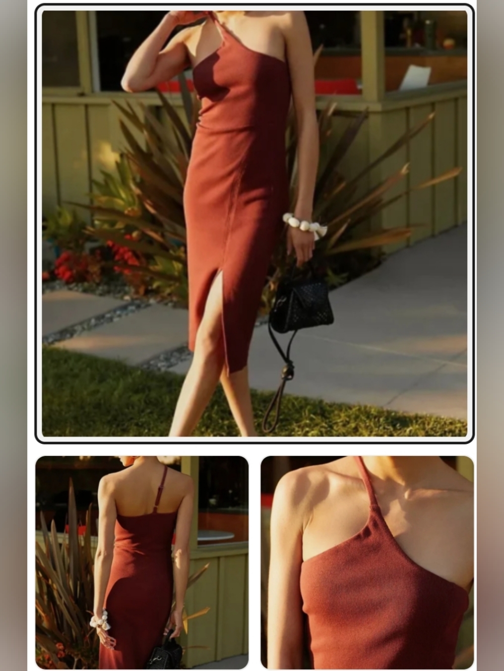 Anthropologie Bordeaux Asymmetrical One-Shoulder Dress Cotton Burgundy XS